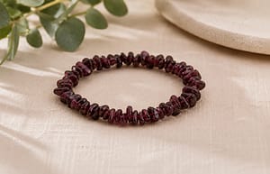 Gem Chip Stone Bracelet – Blood Garnet