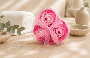 Soap Flower Heart Box (Set of 3) – Pink Roses