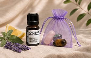 Essential Oil Blend & Crystals Set - Stress Relief