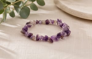 Gem Chip Stone Bracelet - Amethyst