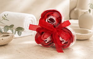 Soap Flower Heart Box (Set of 3) – Red Roses