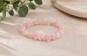 Gem Chip Stone Bracelet – Rose Quartz