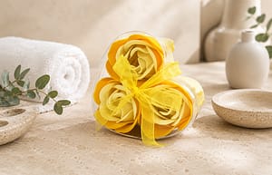 Soap Flower Heart Box (Set of 3) – Yellow Roses