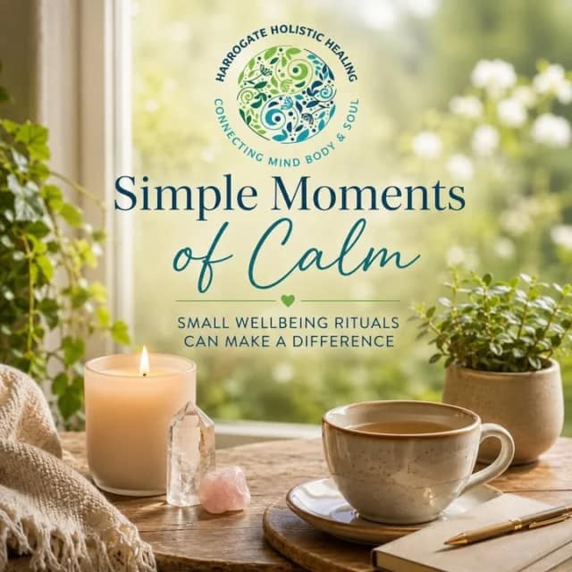 Small wellbeing tools can sometimes help create moments of calm during busy days.

This might include lighting a candle, holding a grounding crystal or simply creating a peaceful space where you can sit quietly for a few minutes.

These small practices can help signal to the body that it is safe to slow down and relax.

Wellbeing rituals do not need to be complicated — even the simplest moments of stillness can support balance.

Explore simple wellbeing tools at www.harrogateholistichealing.com.
Alternatively, feel free to browse the Hub for more wellbeing guidance at www.harrogateholistichealing.info.